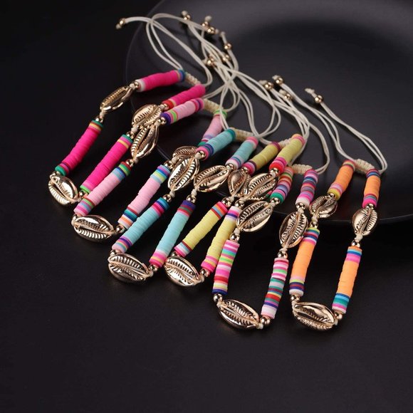 Anklets For Women Boho Vsco Shell Anklet Beaded Anklets 6 Pieces - Picture 1 of 8